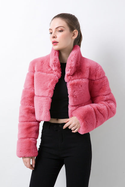 Imitation Fur Women's Coat Imitation Horizontal Stitching Artificial Fur