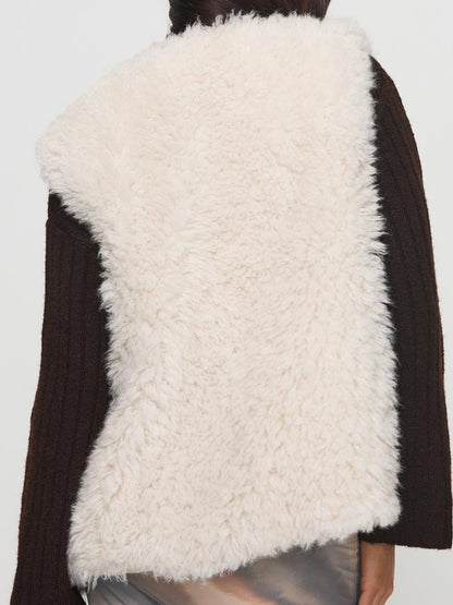 Fuzzy Open Front Vest Coat