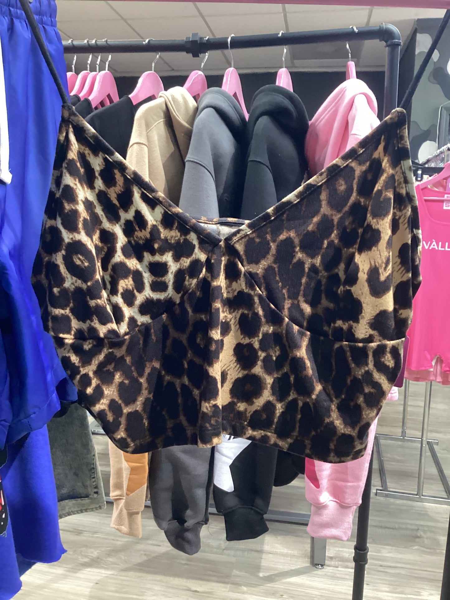 Animal print strap shirt