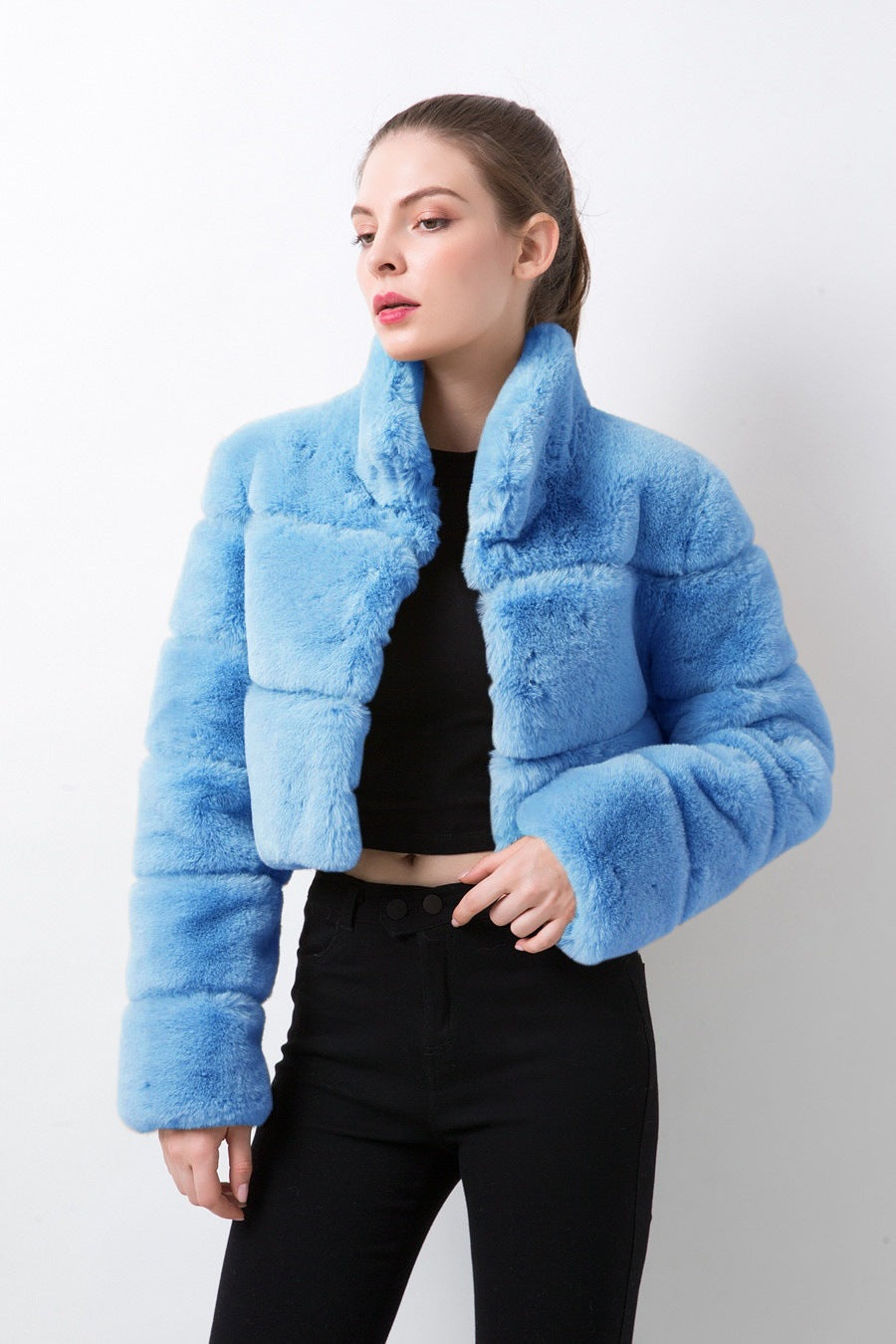 Imitation Fur Women's Coat Imitation Horizontal Stitching Artificial Fur