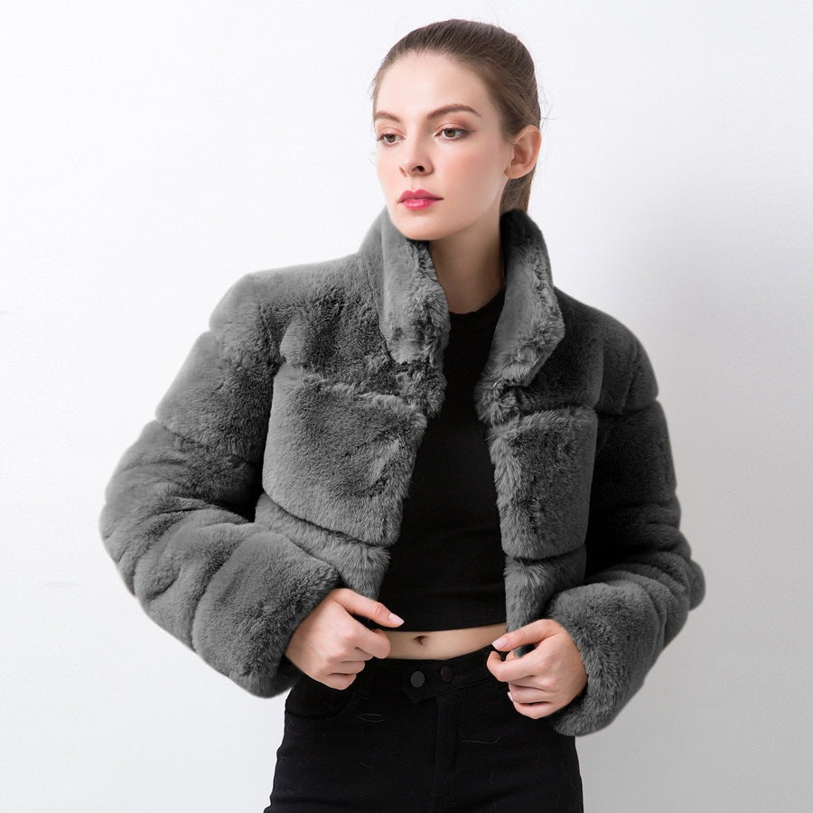 Imitation Fur Women's Coat Imitation Horizontal Stitching Artificial Fur