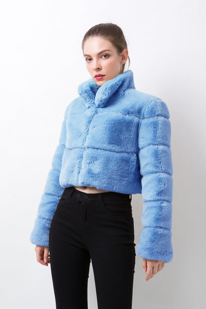 Imitation Fur Women's Coat Imitation Horizontal Stitching Artificial Fur