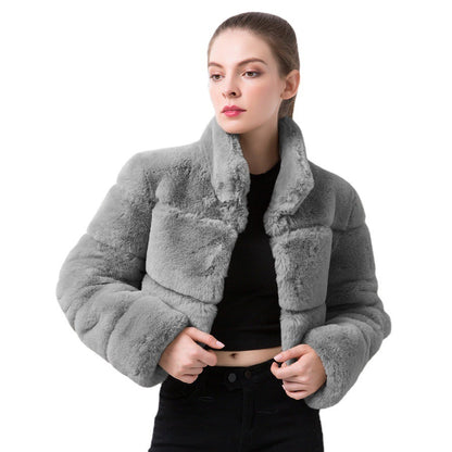 Imitation Fur Women's Coat Imitation Horizontal Stitching Artificial Fur