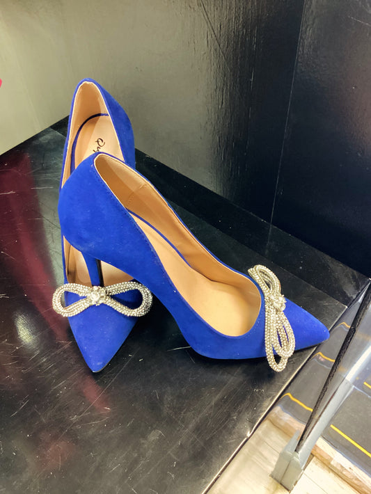 Blue Suede Pointed-Toe