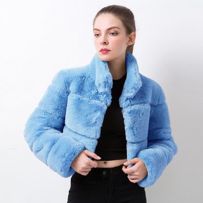 Imitation Fur Women's Coat Imitation Horizontal Stitching Artificial Fur