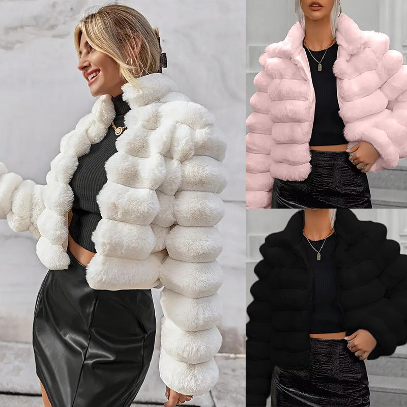 Autumn And Winter European And American Imitation Fur Coat Short Women