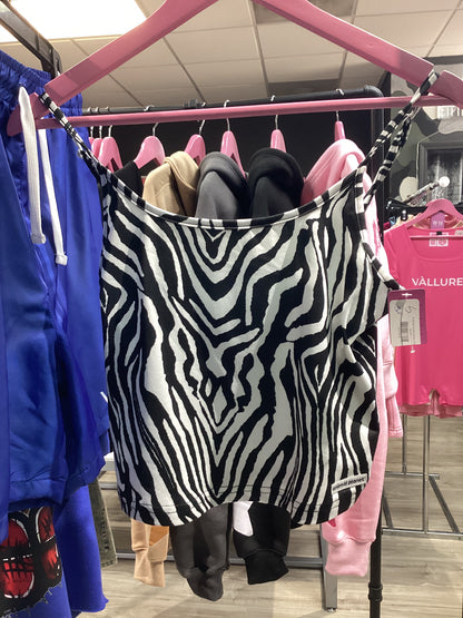 Animal print strap shirt