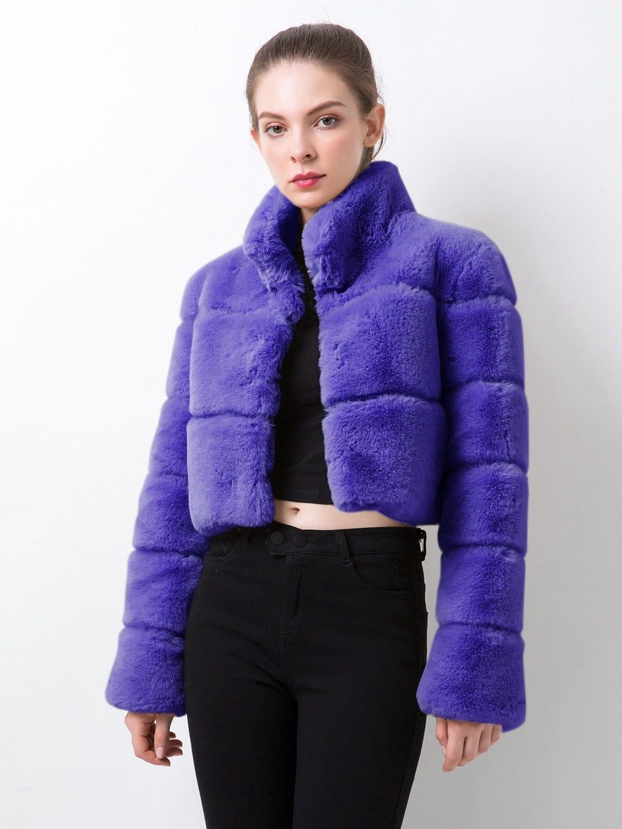 Imitation Fur Women's Coat Imitation Horizontal Stitching Artificial Fur