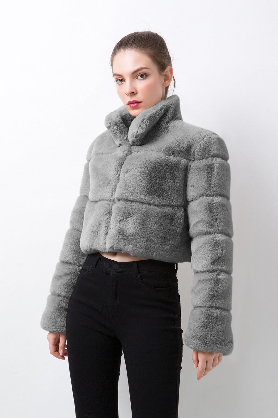 Imitation Fur Women's Coat Imitation Horizontal Stitching Artificial Fur