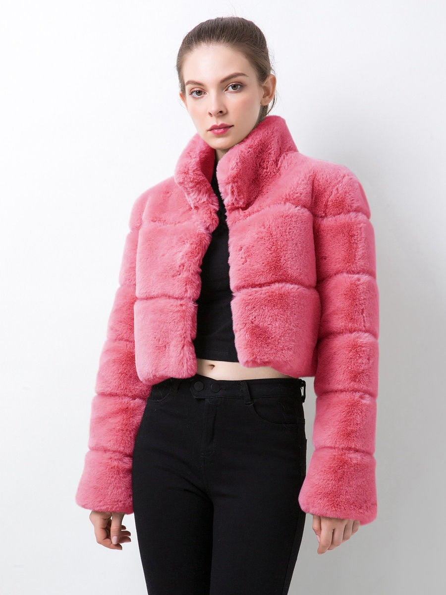 Imitation Fur Women's Coat Imitation Horizontal Stitching Artificial Fur