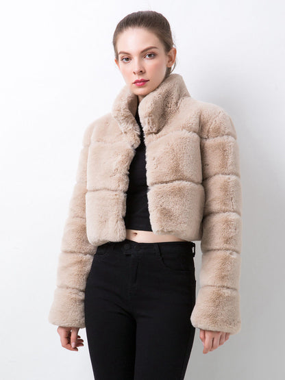 Imitation Fur Women's Coat Imitation Horizontal Stitching Artificial Fur